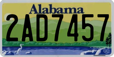 AL license plate 2AD7457