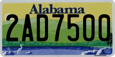 AL license plate 2AD7500