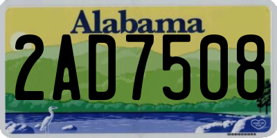 AL license plate 2AD7508