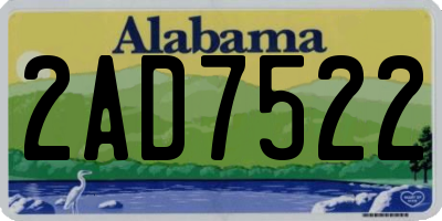 AL license plate 2AD7522