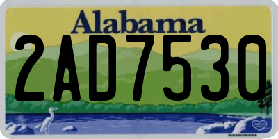 AL license plate 2AD7530