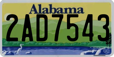 AL license plate 2AD7543