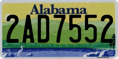 AL license plate 2AD7552