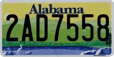 AL license plate 2AD7558