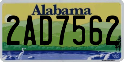 AL license plate 2AD7562