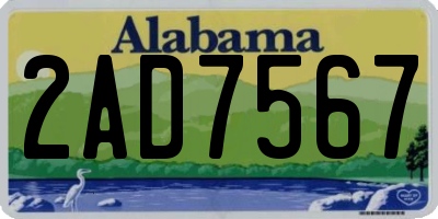 AL license plate 2AD7567