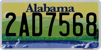 AL license plate 2AD7568