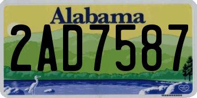 AL license plate 2AD7587