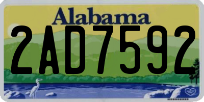 AL license plate 2AD7592