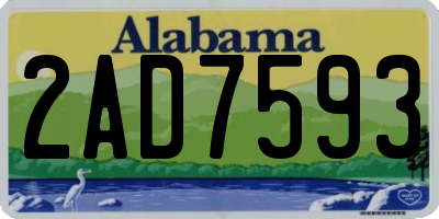 AL license plate 2AD7593
