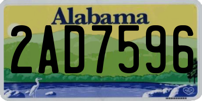 AL license plate 2AD7596