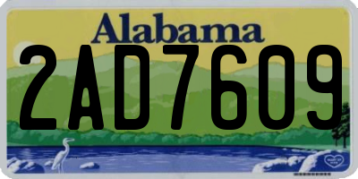 AL license plate 2AD7609