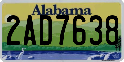 AL license plate 2AD7638
