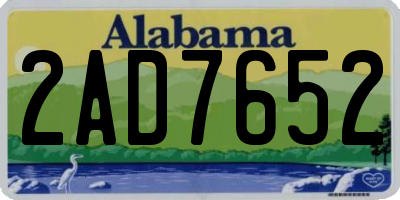AL license plate 2AD7652