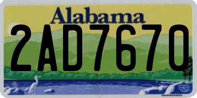 AL license plate 2AD7670
