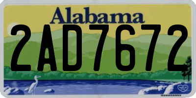 AL license plate 2AD7672