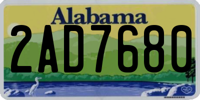 AL license plate 2AD7680