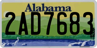 AL license plate 2AD7683