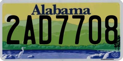 AL license plate 2AD7708