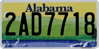 AL license plate 2AD7718