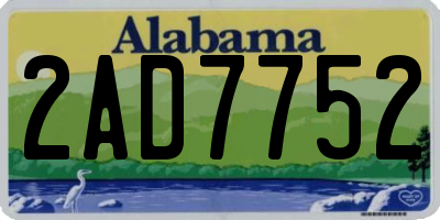 AL license plate 2AD7752