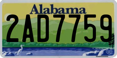 AL license plate 2AD7759