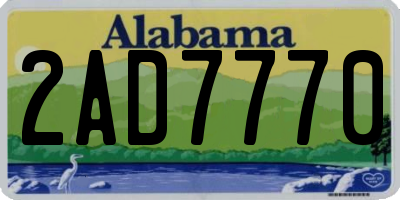 AL license plate 2AD7770