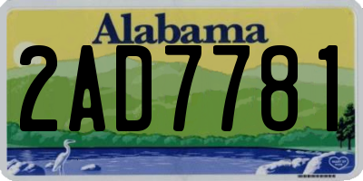 AL license plate 2AD7781
