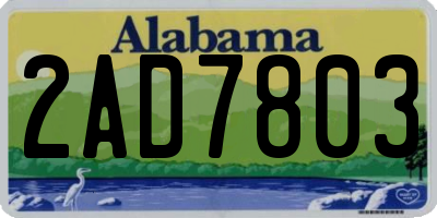 AL license plate 2AD7803