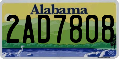 AL license plate 2AD7808
