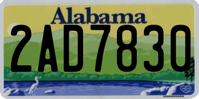AL license plate 2AD7830