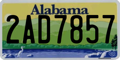AL license plate 2AD7857