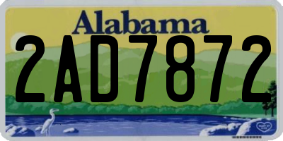 AL license plate 2AD7872