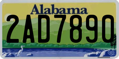 AL license plate 2AD7890
