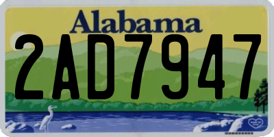 AL license plate 2AD7947