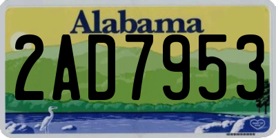 AL license plate 2AD7953
