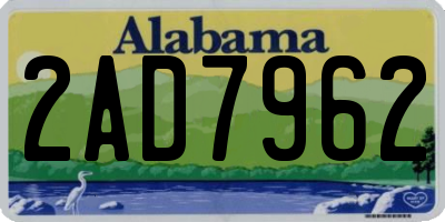 AL license plate 2AD7962