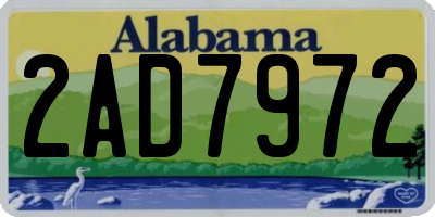 AL license plate 2AD7972