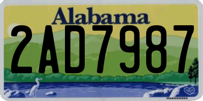 AL license plate 2AD7987