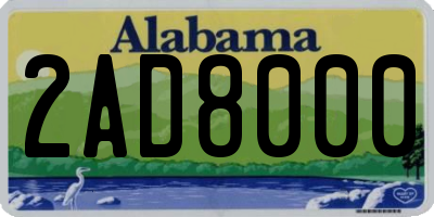 AL license plate 2AD8000