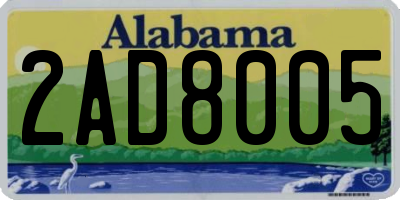 AL license plate 2AD8005