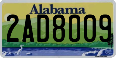 AL license plate 2AD8009