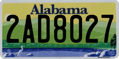 AL license plate 2AD8027