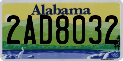 AL license plate 2AD8032