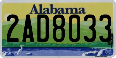 AL license plate 2AD8033