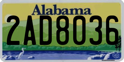 AL license plate 2AD8036