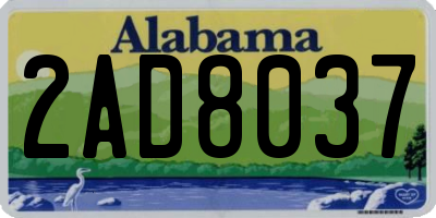 AL license plate 2AD8037