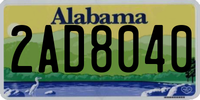 AL license plate 2AD8040