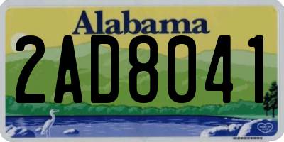 AL license plate 2AD8041