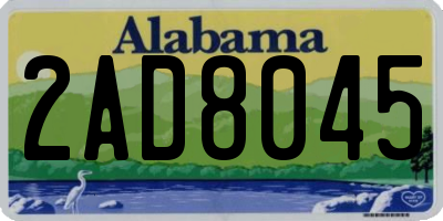 AL license plate 2AD8045
